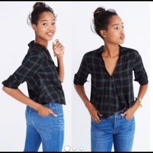Madewell Wrap-Front Shirt in Palma Plaid XL